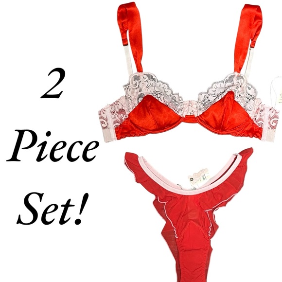 NWT Free People X HAH Bra + Panty Set  After Hours Bra 30-38C Fly Girl Panty S - Picture 1 of 16